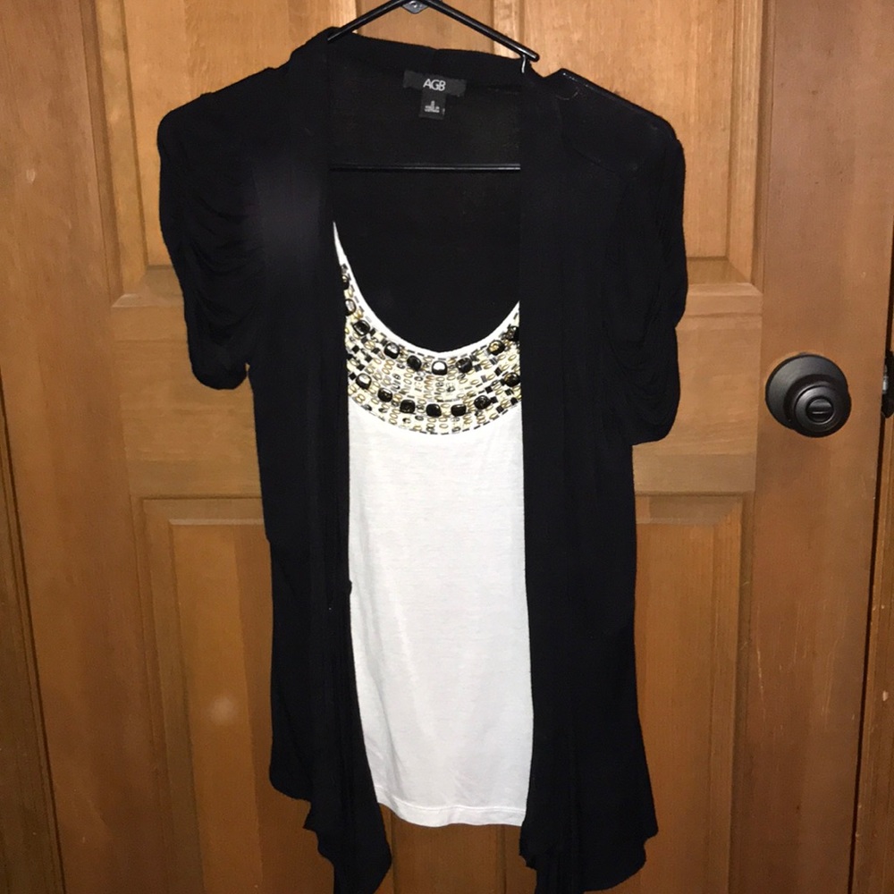 AGB dress style office top with beading and sewn